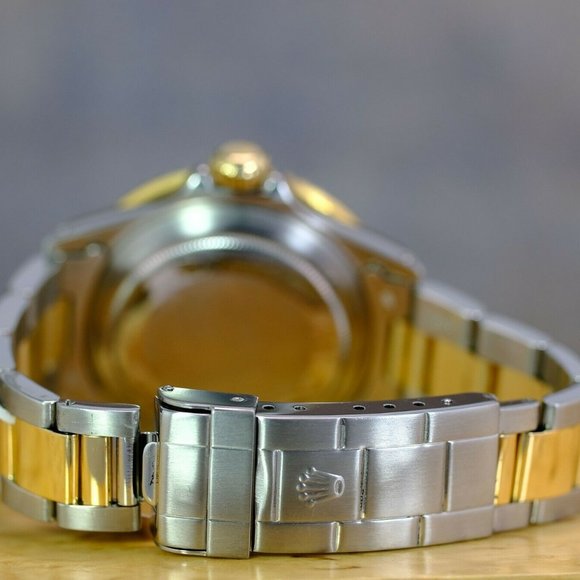 MEN'S ROLEX SUBMARINER 2TONE BLACK DIAL 40MM WATCH ORIGINAL BOX & PAPERS 16803 - Picture 9 of 15